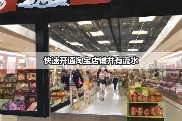 快速开通淘宝店铺并有流水