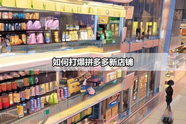 如何打爆拼多多新店铺