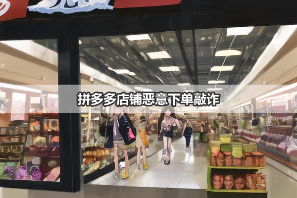 拼多多店铺恶意下单敲诈