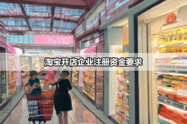 淘宝开店企业注册资金要求